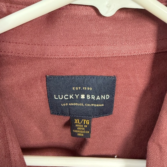 Lucky Brand Men's Long Sleeve Red Button-Up Shirt size XL - Picture 2 of 3